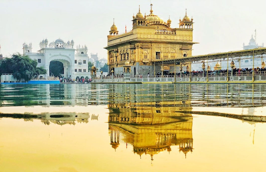The Golden Temple is on an island