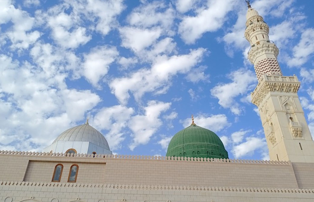 The Prophet’s Mosque is on a site next to Muhammad’s home