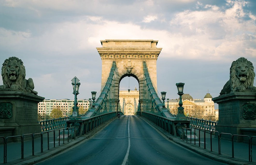 The Széchenyi Bridge is a Budapest landmark