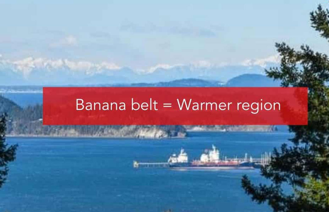 Banana belt = Warmer region